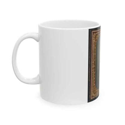 Unidentified Private In Confederate Uniform And Georgia Frame Buckle With Bayoneted Musket (U.S. Civil War) White Coffee Mug - Go Mug Yourself