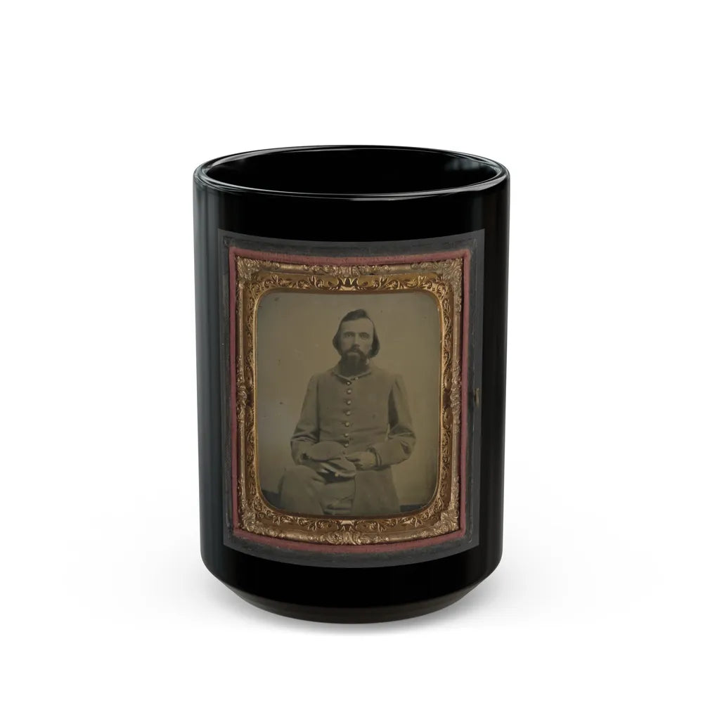 Unidentified Private In Confederate Uniform (U.S. Civil War) Black Coffee Mug-15oz-Go Mug Yourself