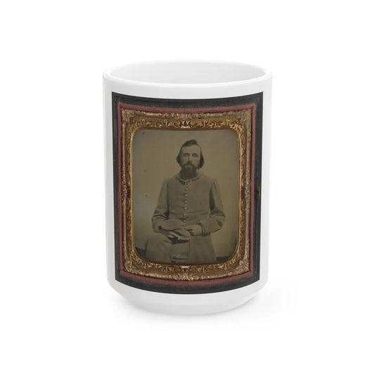 Unidentified Private In Confederate Uniform (U.S. Civil War) White Coffee Mug-15oz-Go Mug Yourself