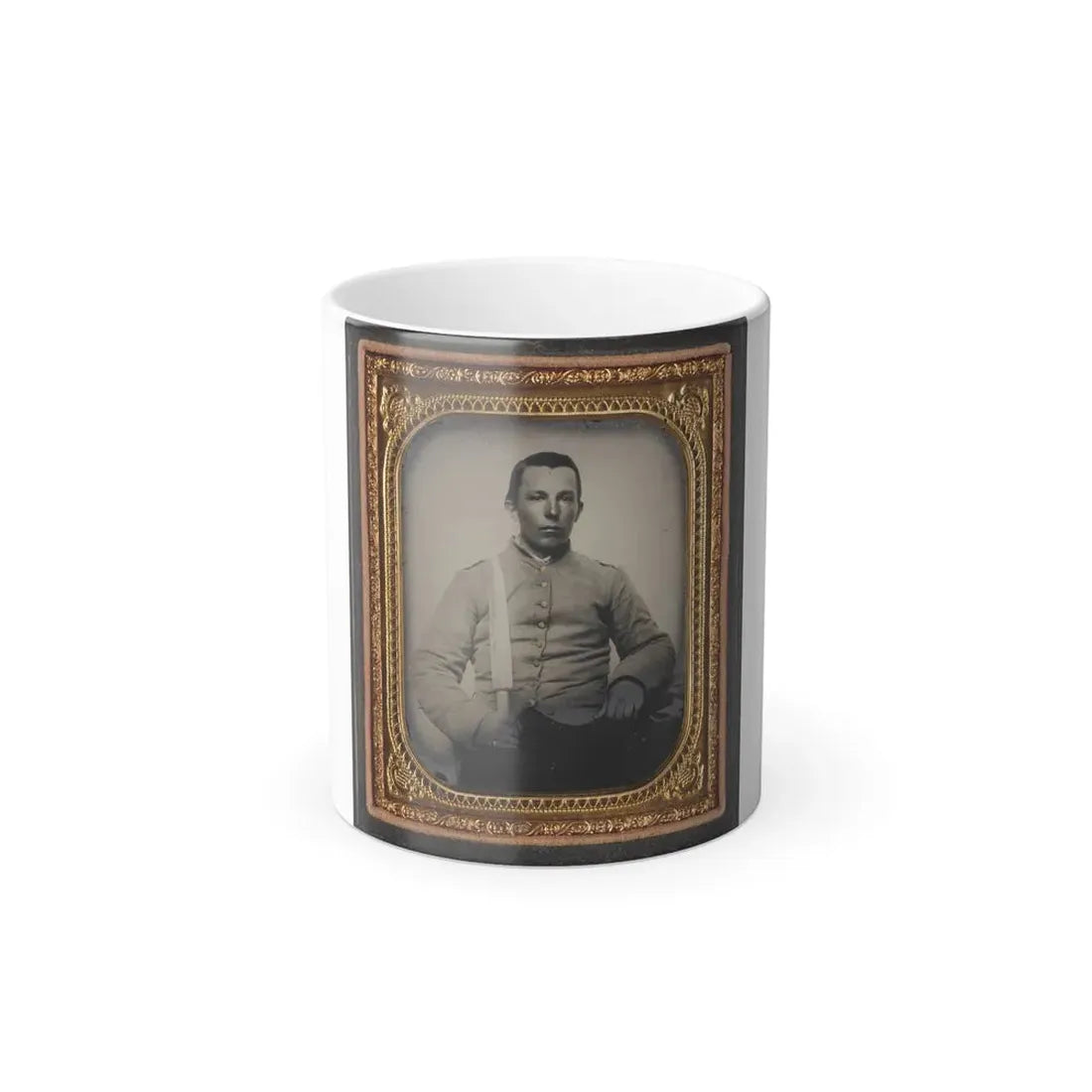 Unidentified Private in Confederate Uniform With Bowie Knife (U.S. Civil War) Color Changing Coffee Mug 11oz Default Title 11oz - Go Mug Yourself