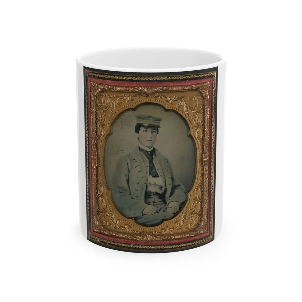 Unidentified Sailor In Confederate Midshipman Uniform (U.S. Civil War) White Coffee Mug-11oz-Go Mug Yourself