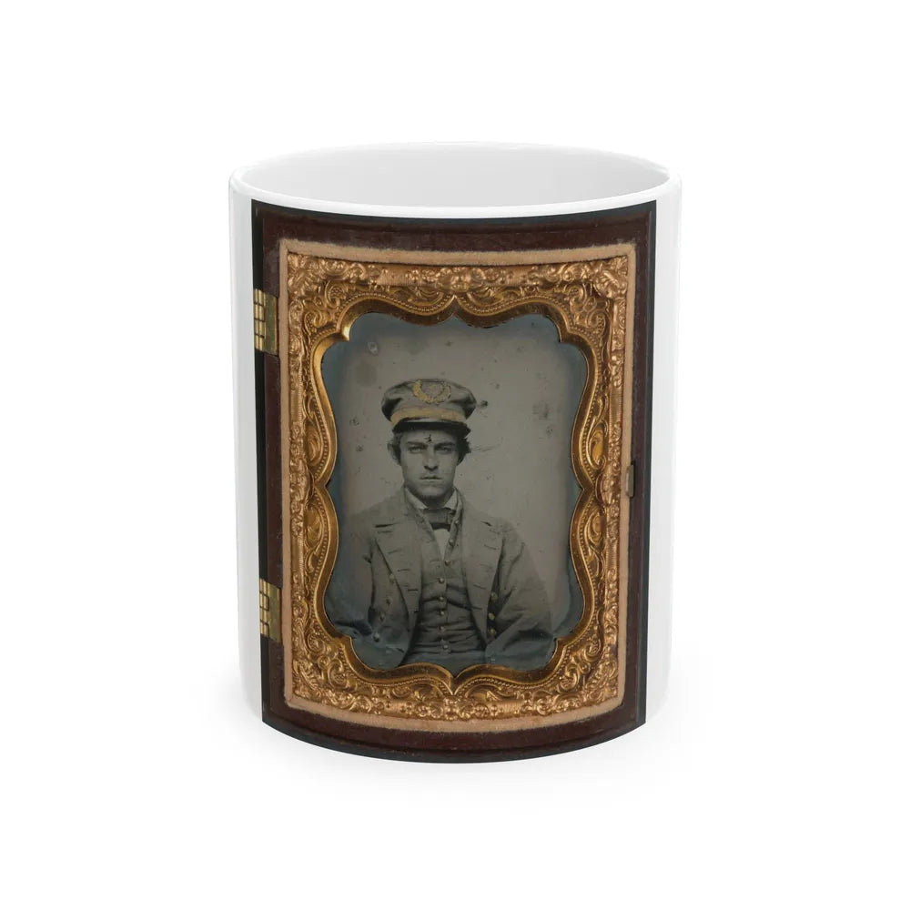 Unidentified Sailor In Confederate Naval Officer's Uniform (U.S. Civil War) White Coffee Mug-11oz-Go Mug Yourself