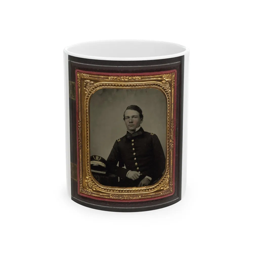 Unidentified Sailor In Union Master's Uniform With Navy Officer's Hat (U.S. Civil War) White Coffee Mug-11oz-Go Mug Yourself