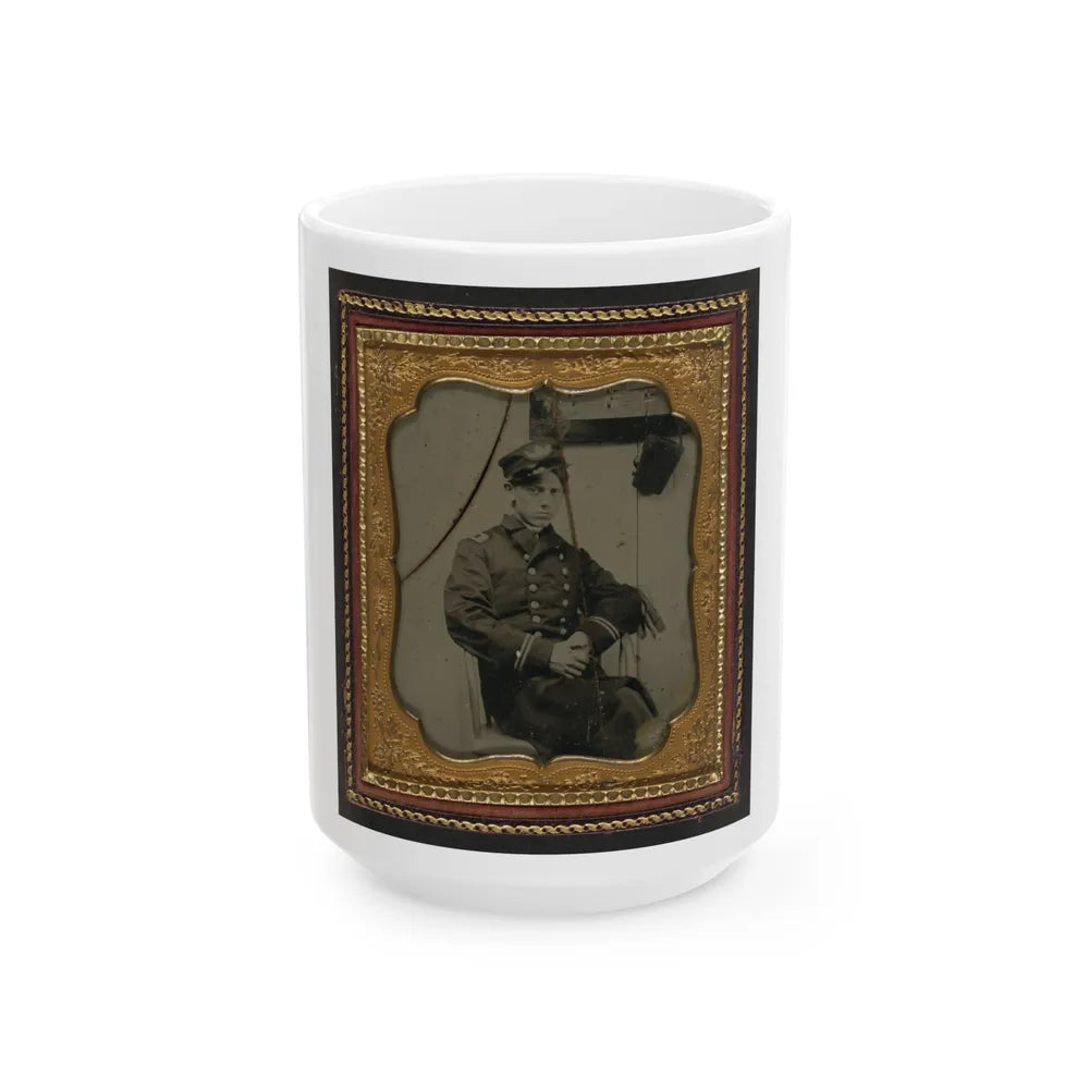 Unidentified Sailor In Union Naval Officer's Uniform (U.S. Civil War) White Coffee Mug-15oz-Go Mug Yourself