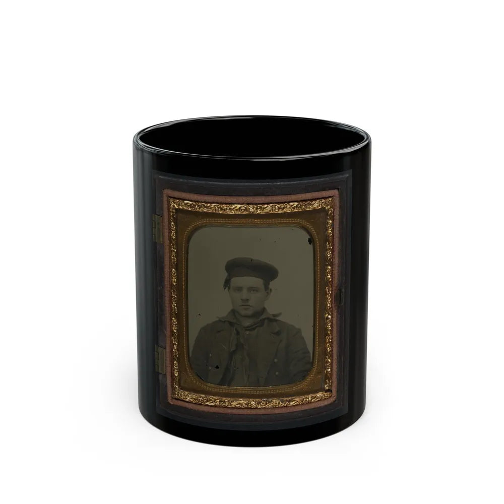 Unidentified Sailor In Union Uniform 001 (U.S. Civil War) Black Coffee Mug-11oz-Go Mug Yourself