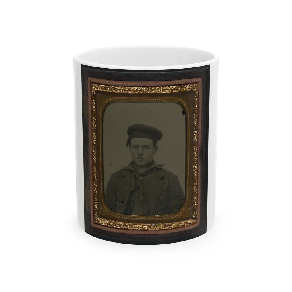 Unidentified Sailor In Union Uniform 001 (U.S. Civil War) White Coffee Mug-11oz-Go Mug Yourself