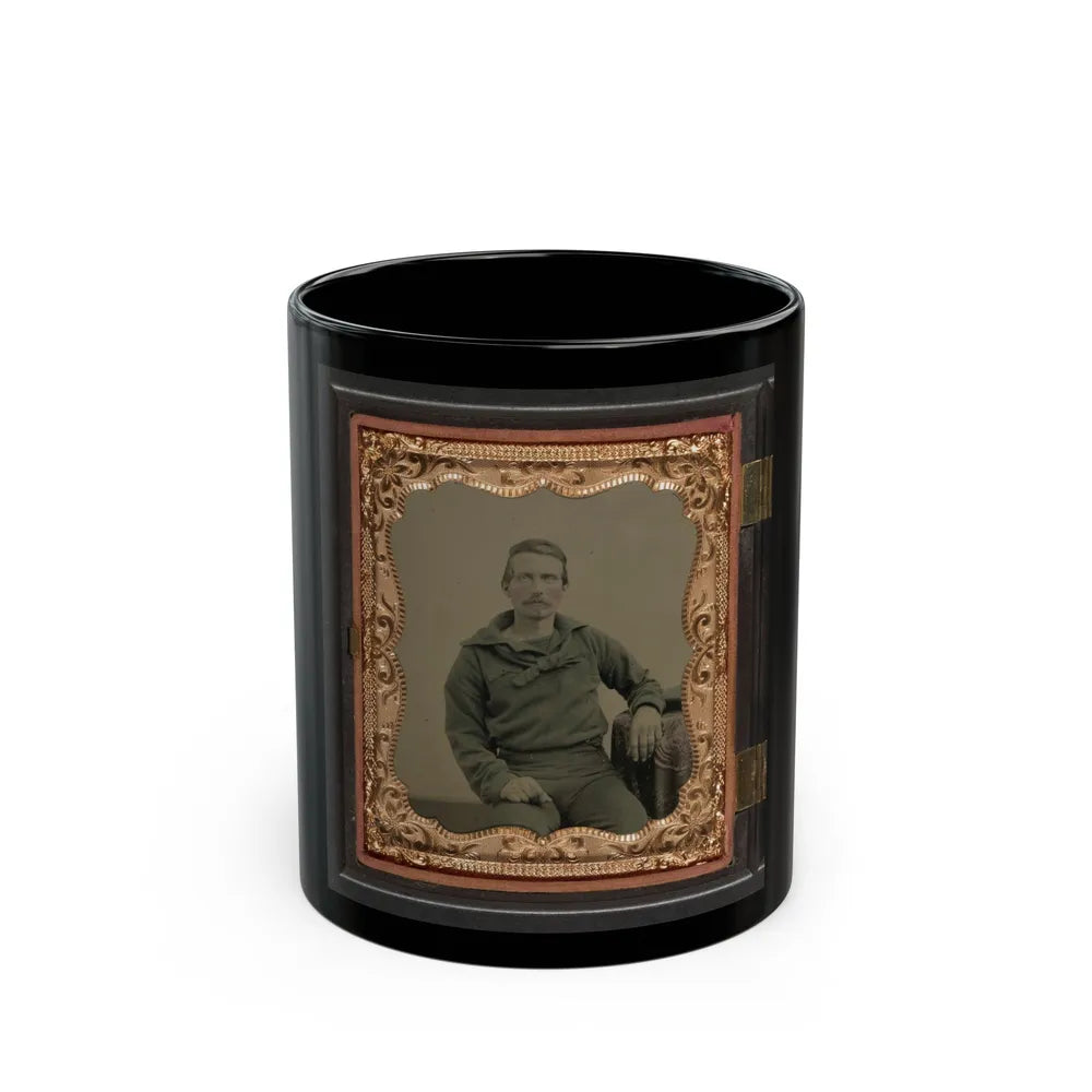 Unidentified Sailor In Union Uniform (U.S. Civil War) Black Coffee Mug-11oz-Go Mug Yourself