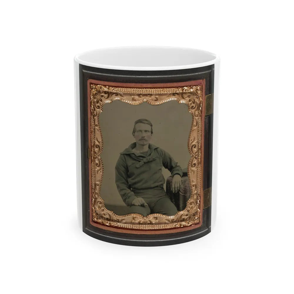 Unidentified Sailor In Union Uniform (U.S. Civil War) White Coffee Mug-11oz-Go Mug Yourself