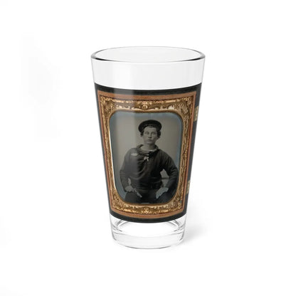 Unidentified Sailor In Union Uniform With Pistol (U.S. Civil War) Pint Glass 16oz-16oz-Go Mug Yourself