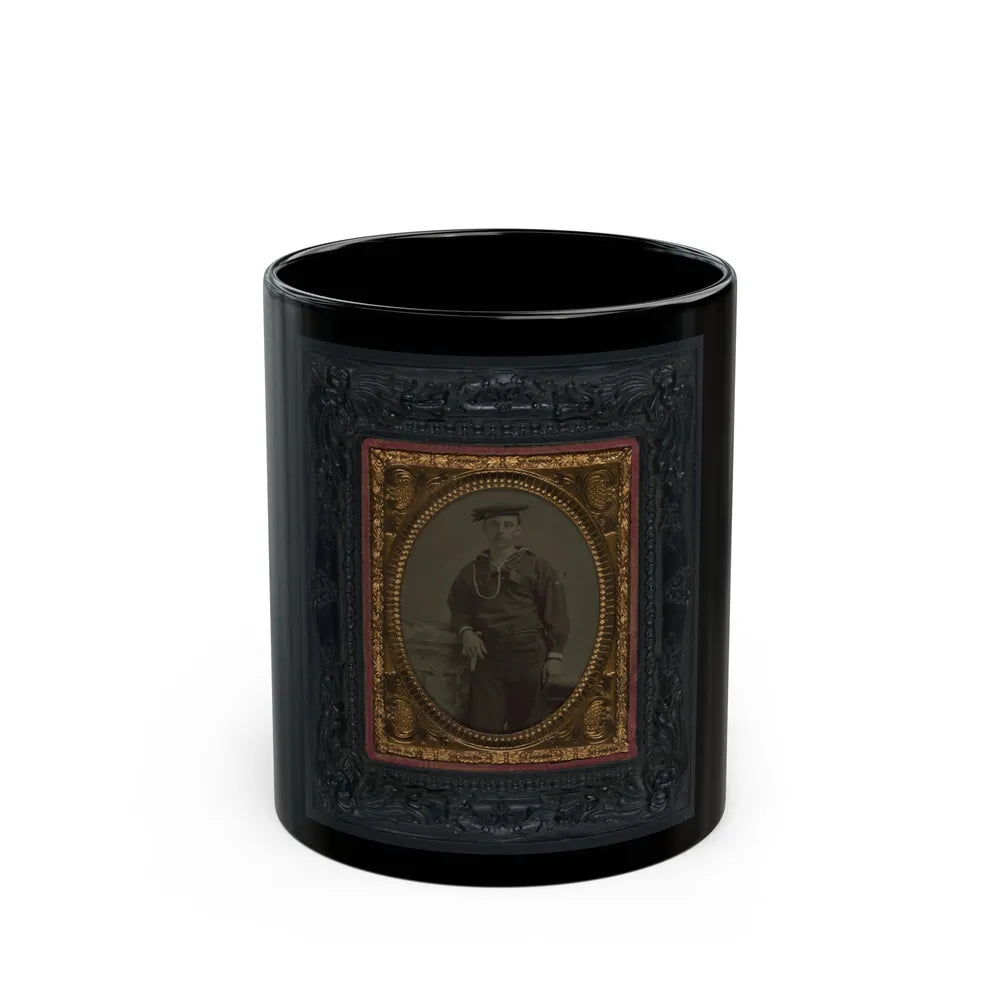 Unidentified Sailor In Union Uniform(2) (U.S. Civil War) Black Coffee Mug-11oz-Go Mug Yourself