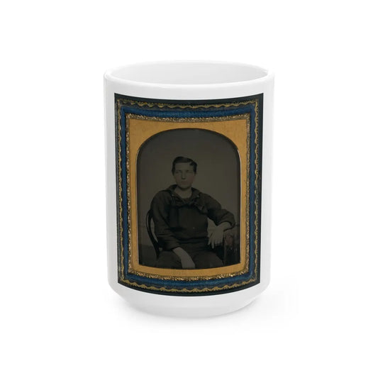 Unidentified Sailor In Union Uniform(3) (U.S. Civil War) White Coffee Mug-15oz-Go Mug Yourself