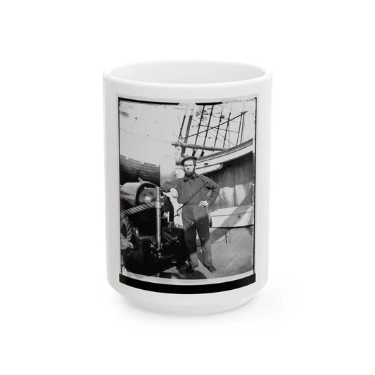 Unidentified Sailor On U.S.S. New Hampshire (U.S. Civil War) White Coffee Mug-15oz-Go Mug Yourself