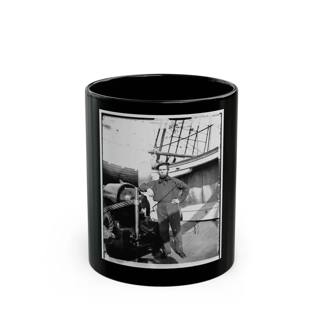 Unidentified Sailor On U.S.S. New Hampshire (U.S. Civil War) Black Coffee Mug 11oz - Go Mug Yourself