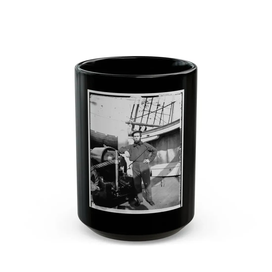 Unidentified Sailor On U.S.S. New Hampshire (U.S. Civil War) Black Coffee Mug 15oz - Go Mug Yourself