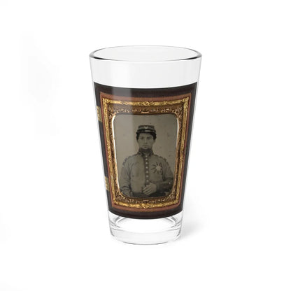 Unidentified Soldier From Co. B (Sunflower Dispersers), 3rd Mississippi Infantry Regiment In Uniform And Kepi With Letter W (U.S. Civil War) Pint Glass 16oz-16oz-Go Mug Yourself