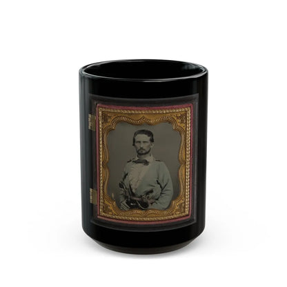 Unidentified Soldier From Kentucky In Confederate Uniform With Two Revolvers (U.S. Civil War) Black Coffee Mug-15oz-Go Mug Yourself