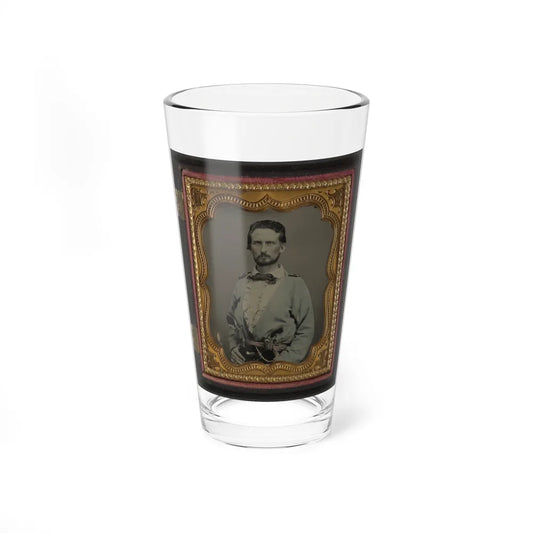 Unidentified Soldier From Kentucky In Confederate Uniform With Two Revolvers (U.S. Civil War) Pint Glass 16oz-16oz-Go Mug Yourself