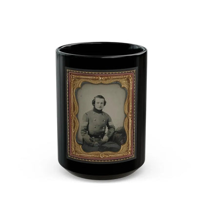 Unidentified Soldier From New York In Union Sergeant's Uniform (U.S. Civil War) Black Coffee Mug 15oz - Go Mug Yourself