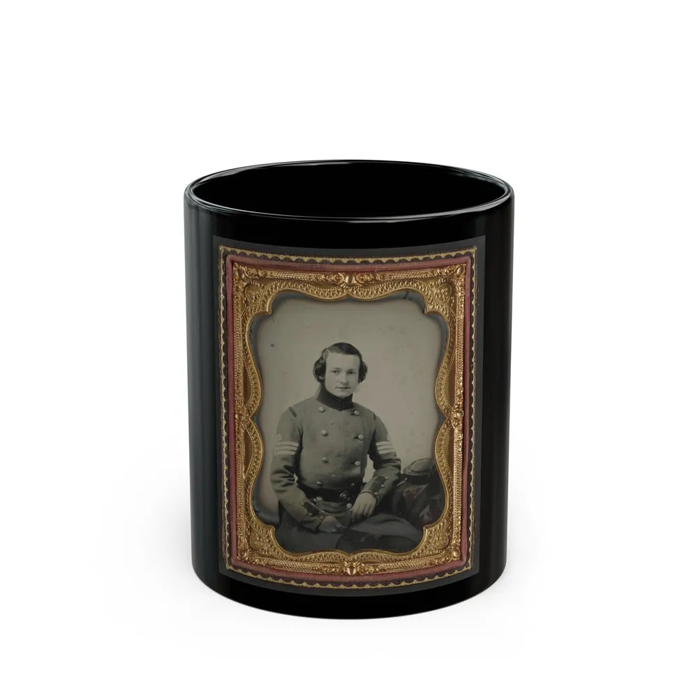 Unidentified Soldier From New York In Union Sergeant's Uniform (U.S. Civil War) Black Coffee Mug-11oz-Go Mug Yourself