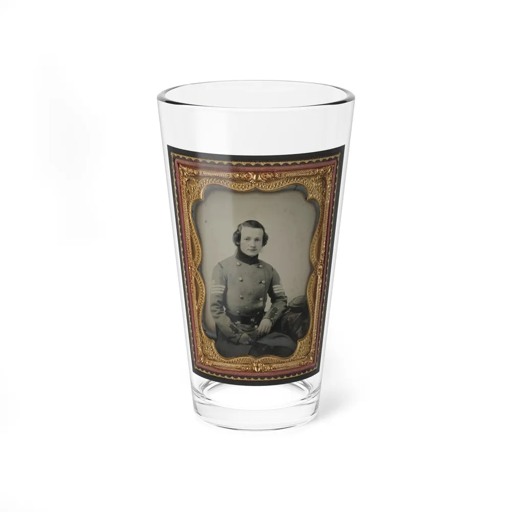 Unidentified Soldier From New York In Union Sergeant's Uniform (U.S. Civil War) Pint Glass 16oz-16oz-Go Mug Yourself