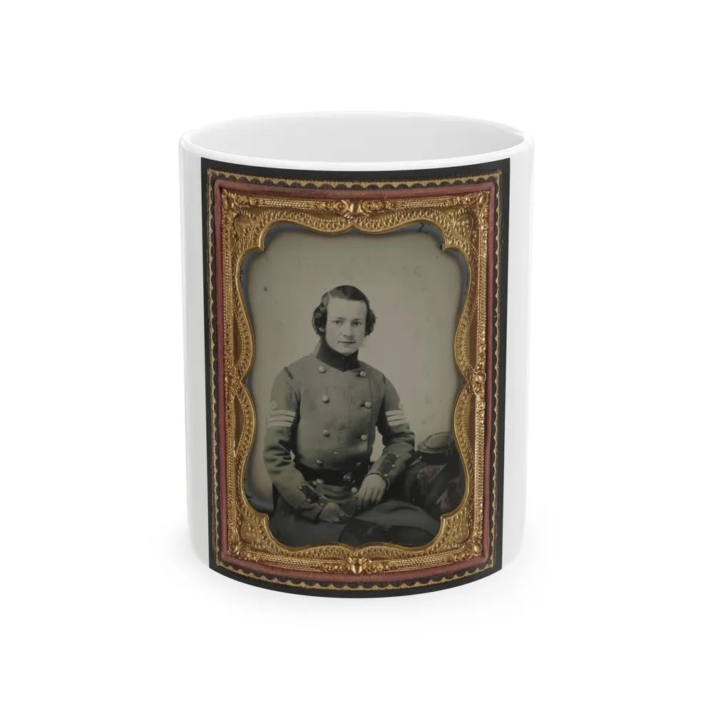 Unidentified Soldier From New York In Union Sergeant's Uniform (U.S. Civil War) White Coffee Mug-11oz-Go Mug Yourself