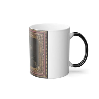 Unidentified Soldier in Confederate 1St Lieutenant's Uniform With Wife and Baby (U.S. Civil War) Color Changing Coffee Mug 11oz-Go Mug Yourself