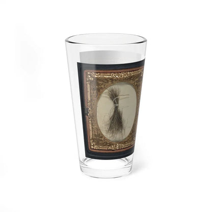 Unidentified Soldier In Confederate Artillery First Lieutenant's Uniform Holding Sword, With Lock Of Hair In Case (U.S. Civil War) Pint Glass 16oz-Go Mug Yourself