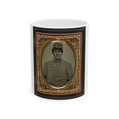 Unidentified Soldier In Confederate Artillery Jacket With Secession Badge And Artillery Forage Hat (U.S. Civil War) White Coffee Mug-11oz-Go Mug Yourself