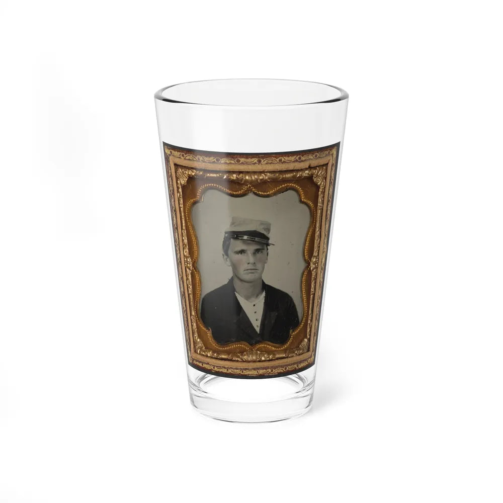 Unidentified Soldier In Confederate Artillery Uniform And Kepi (1) (U.S. Civil War) Pint Glass 16oz-16oz-Go Mug Yourself