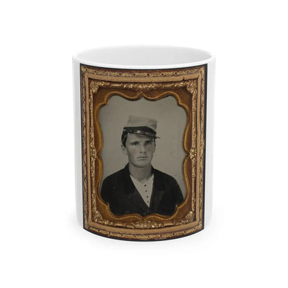 Unidentified Soldier In Confederate Artillery Uniform And Kepi (1) (U.S. Civil War) White Coffee Mug-11oz-Go Mug Yourself