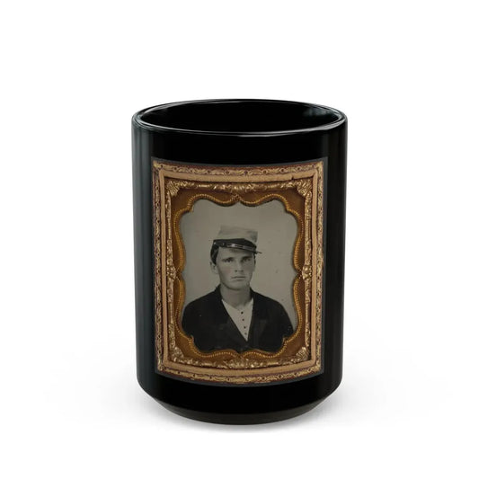 Unidentified Soldier In Confederate Artillery Uniform And Kepi (1) (U.S. Civil War) Black Coffee Mug 15oz - Go Mug Yourself