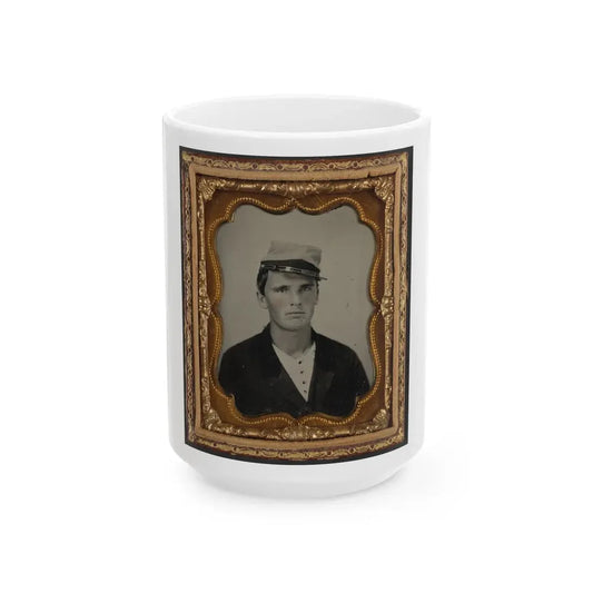 Unidentified Soldier In Confederate Artillery Uniform And Kepi (1) (U.S. Civil War) White Coffee Mug 15oz - Go Mug Yourself