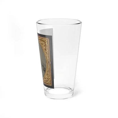 Unidentified Soldier In Confederate Battleshirt, Kepi, And Wishbone Belt Buckle (U.S. Civil War) Pint Glass 16oz-Go Mug Yourself