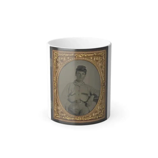 Unidentified Soldier in Confederate Battleshirt, Kepi, and Wishbone Belt Buckle (U.S. Civil War) Color Changing Coffee Mug 11oz Default Title 11oz - Go Mug Yourself