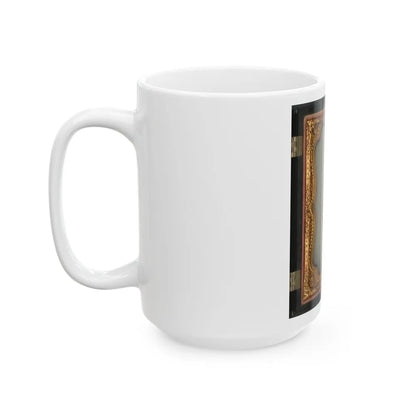 Unidentified Soldier In Confederate Captain's Uniform, Red Sash, And Kepi Marked V.V. (U.S. Civil War) White Coffee Mug-Go Mug Yourself