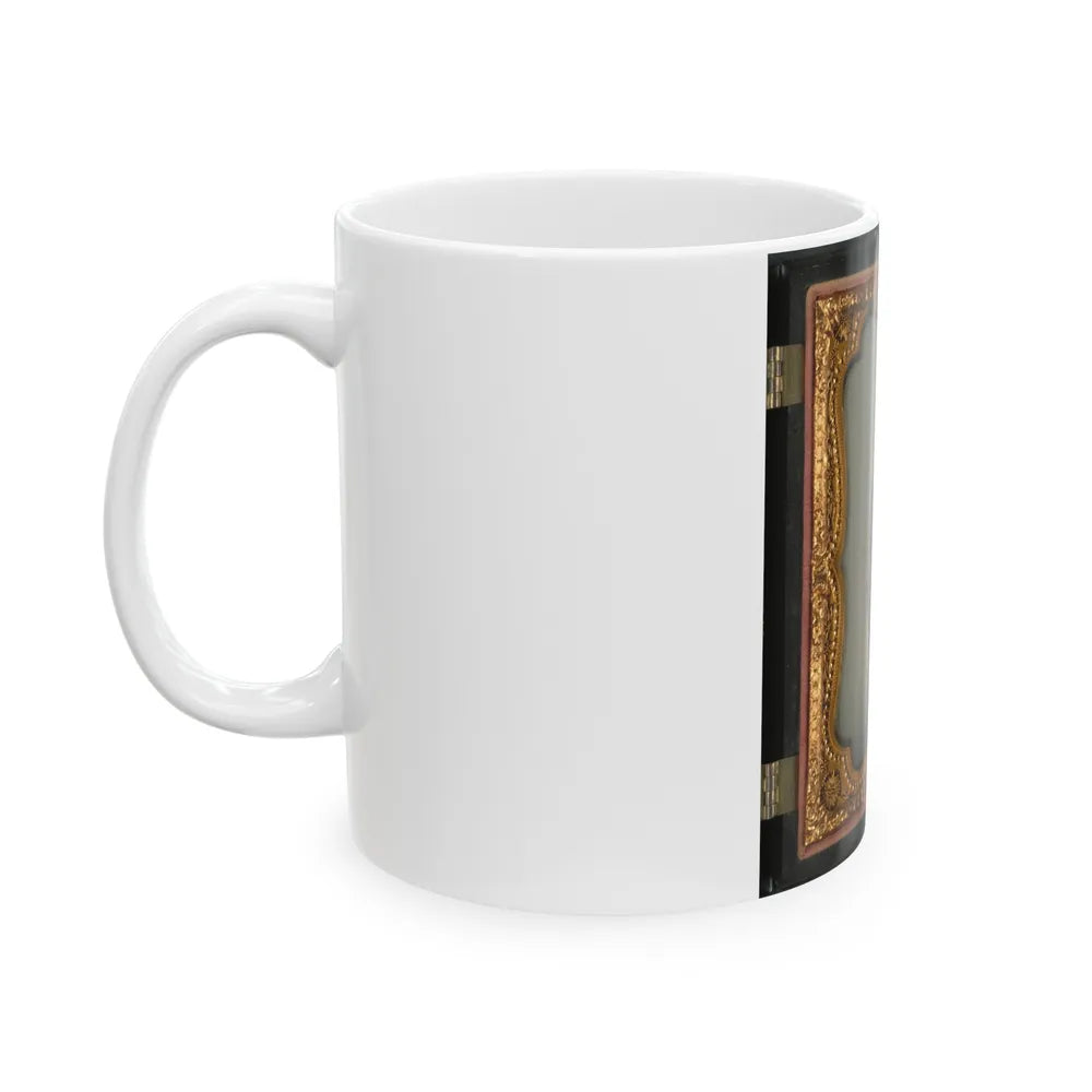 Unidentified Soldier In Confederate Captain's Uniform, Red Sash, And Kepi Marked V.V. (U.S. Civil War) White Coffee Mug-Go Mug Yourself