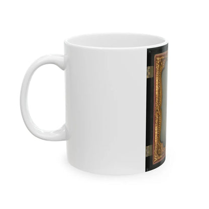 Unidentified Soldier In Confederate Captain's Uniform, Red Sash, And Kepi Marked V.V. (U.S. Civil War) White Coffee Mug-Go Mug Yourself
