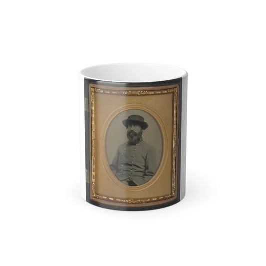 Unidentified Soldier in Confederate Captain's Uniform With Black Cuffs to Indicate That He Is a Surgeon (U.S. Civil War) Color Changing Coffee Mug 11oz-11oz-Go Mug Yourself