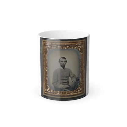 Unidentified Soldier in Confederate Double-Breasted Frock Coat With Single Row of Braid Denoting the Rank of Lieutenant (U.S. Civil War) Color Changing Coffee Mug 11oz - Go Mug Yourself