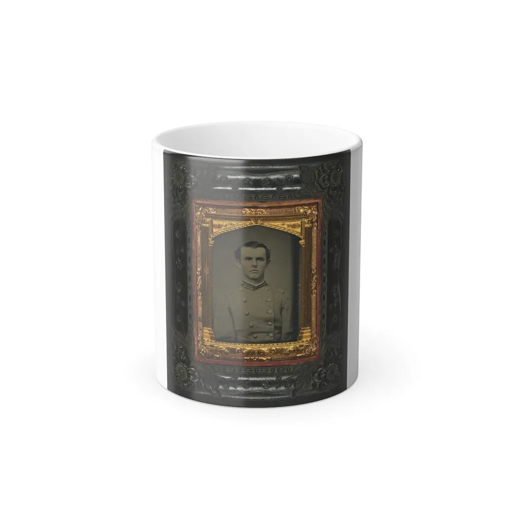 Unidentified Soldier in Confederate First Lieutentant Frock Coat (U.S. Civil War) Color Changing Coffee Mug 11oz-11oz-Go Mug Yourself