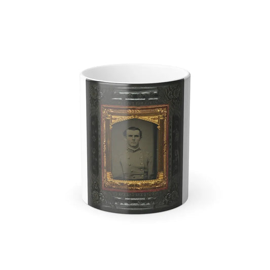 Unidentified Soldier in Confederate First Lieutentant Frock Coat (U.S. Civil War) Color Changing Coffee Mug 11oz-11oz-Go Mug Yourself
