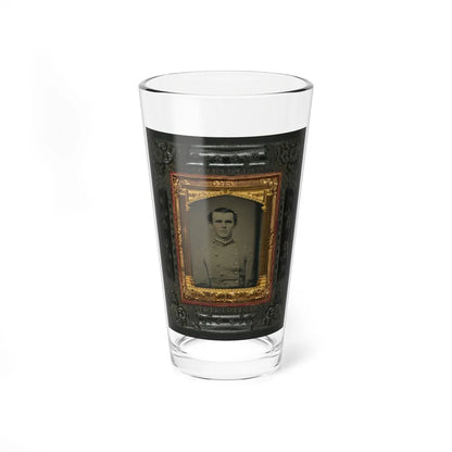 Unidentified Soldier In Confederate First Lieutentant Frock Coat (U.S. Civil War) Pint Glass 16oz-16oz-Go Mug Yourself