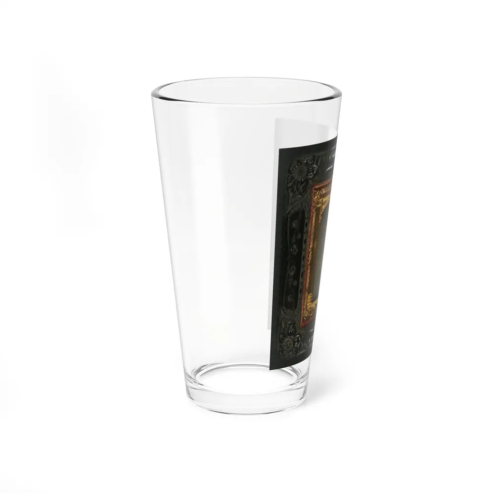 Unidentified Soldier In Confederate First Lieutentant Frock Coat (U.S. Civil War) Pint Glass 16oz-Go Mug Yourself