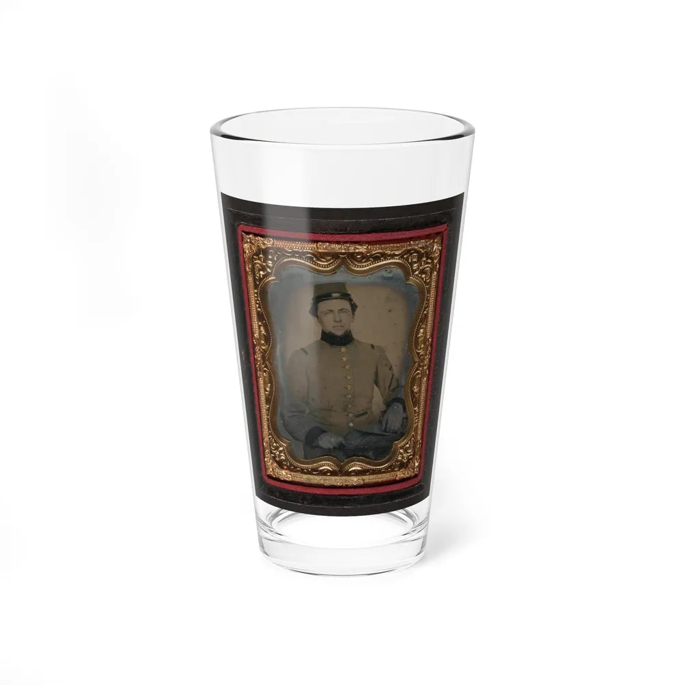 Unidentified Soldier In Confederate Frock Coat And Kepi (U.S. Civil War) Pint Glass 16oz-16oz-Go Mug Yourself