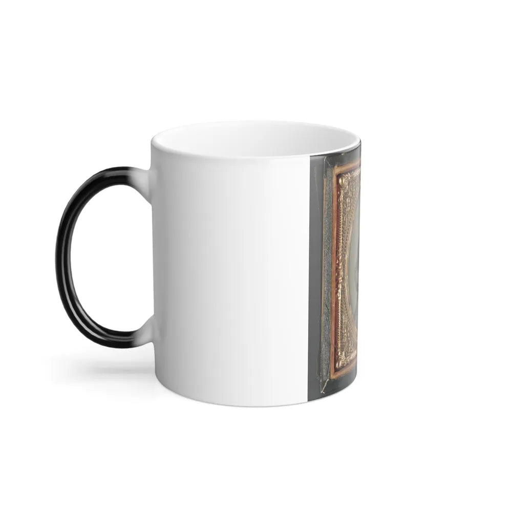 Unidentified Soldier in Confederate Frock Coat and Slouch Hat With Bowie Knife and Colt Army Model 1860 Revolver (U.S. Civil War) Color Changing Coffee Mug 11oz-Go Mug Yourself