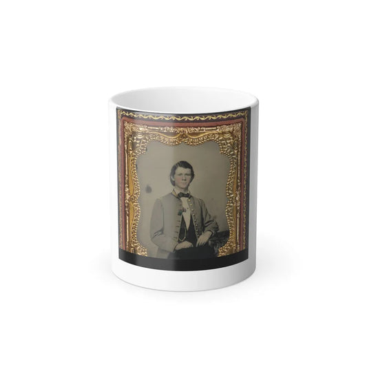 Unidentified Soldier in Confederate Frock Coat With Gold Trim (U.S. Civil War) Color Changing Coffee Mug 11oz-11oz-Go Mug Yourself