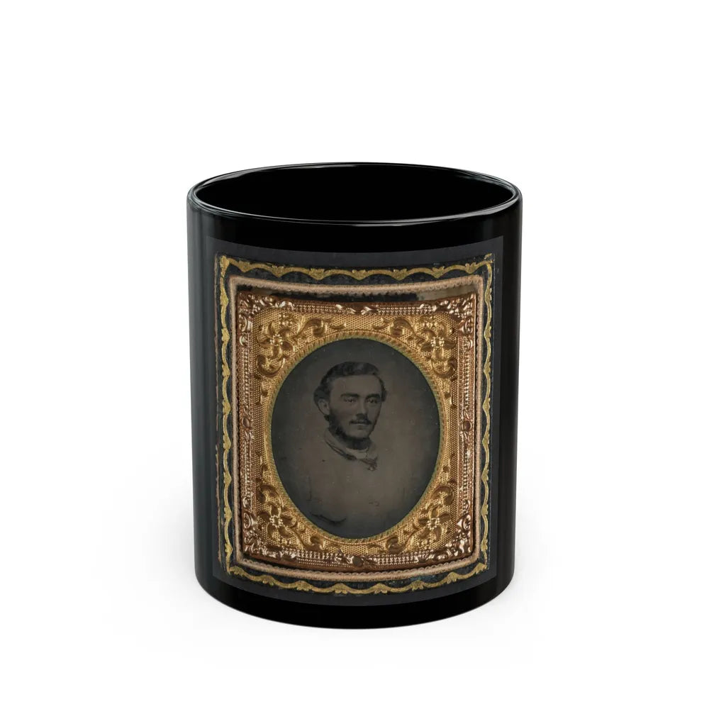 Unidentified Soldier In Confederate Jacket (U.S. Civil War) Black Coffee Mug-11oz-Go Mug Yourself