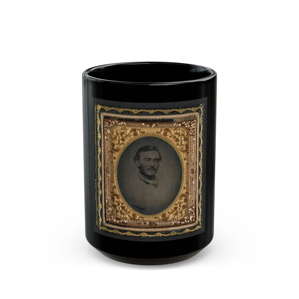 Unidentified Soldier In Confederate Jacket (U.S. Civil War) Black Coffee Mug-15oz-Go Mug Yourself