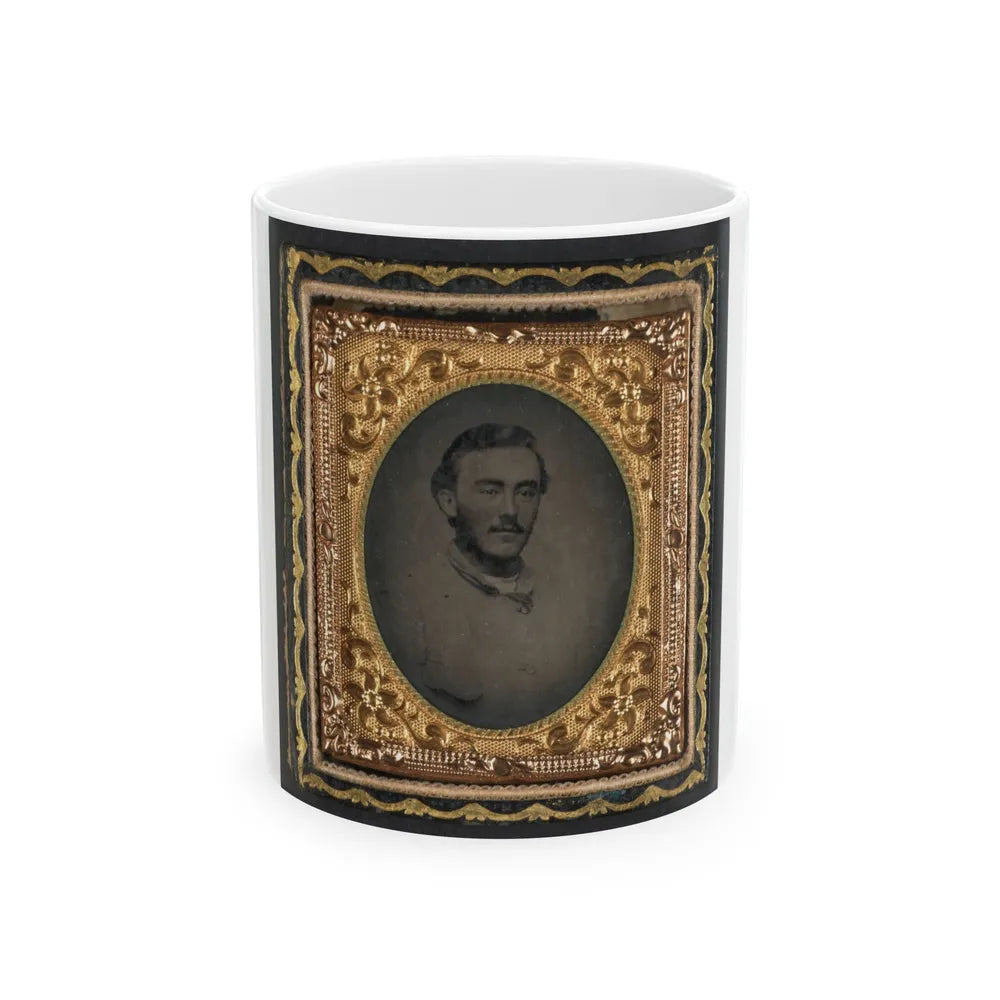 Unidentified Soldier In Confederate Jacket (U.S. Civil War) White Coffee Mug-11oz-Go Mug Yourself