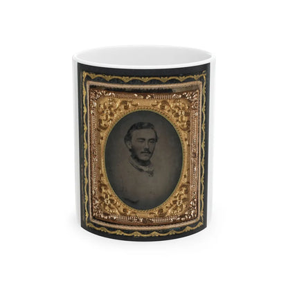 Unidentified Soldier In Confederate Jacket (U.S. Civil War) White Coffee Mug-11oz-Go Mug Yourself